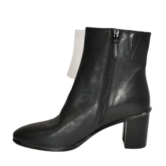 New! Tory Burch Brooke Stamped Heel Leather Bootie Black 10 M DD456A SN 148024 - Picture 2 of 6